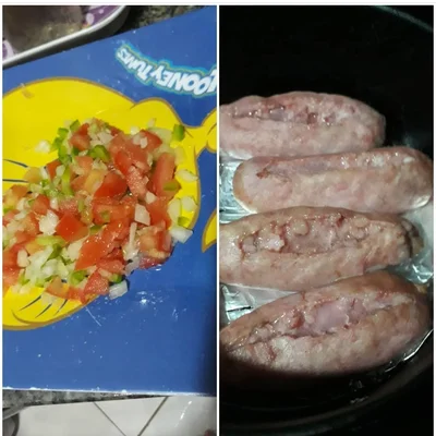 Recipe of Stuffed sausage in the aier fryer on the DeliRec recipe website