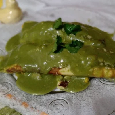Recipe of Pancake with spinach corn on the DeliRec recipe website