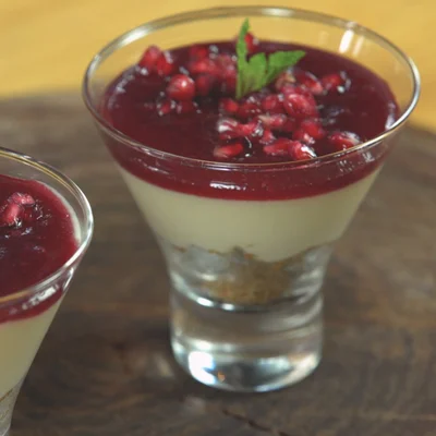 Recipe of pomegranate cheesecake on the DeliRec recipe website