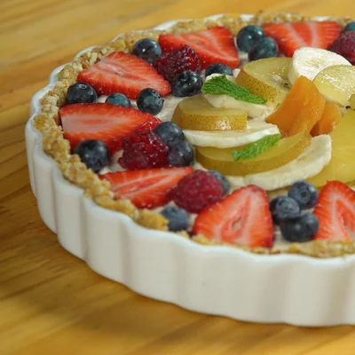 Receta de pastel vegano arcoiris en el sitio web de recetas de DeliRec