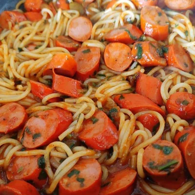 Recipe of pasta with sausage on the DeliRec recipe website