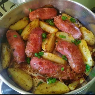 Recipe of potato with sausage on the DeliRec recipe website