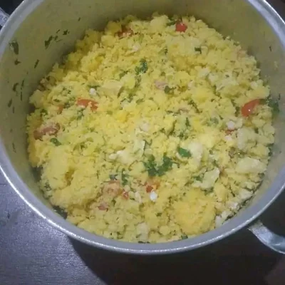 Recipe of Couscous with seasoned egg on the DeliRec recipe website