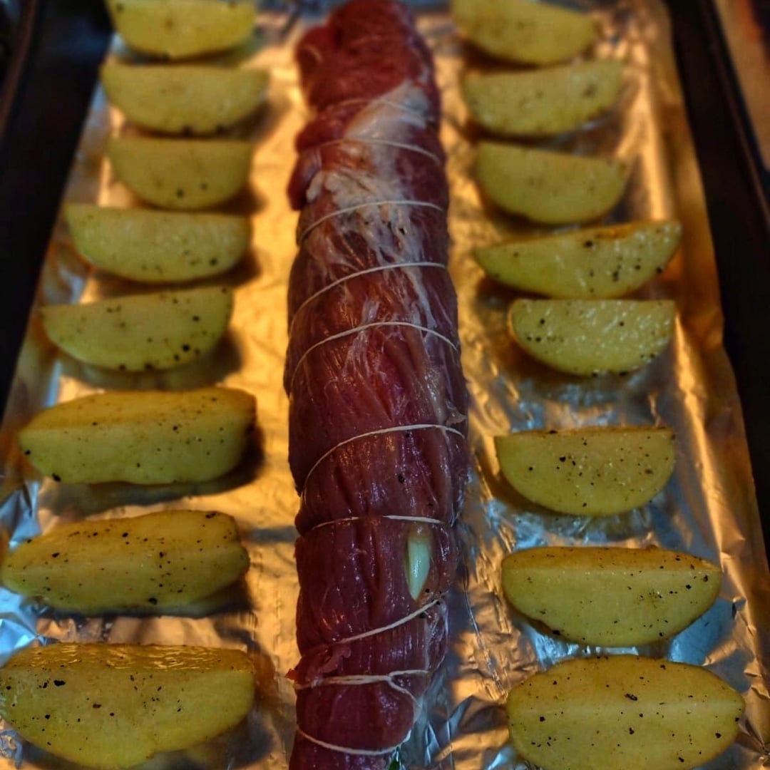 Foto da Filezinho de porco recheado assado com batata - receita de Filezinho de porco recheado assado com batata no DeliRec