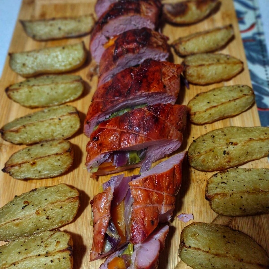 Foto da Filezinho de porco recheado assado com batata - receita de Filezinho de porco recheado assado com batata no DeliRec