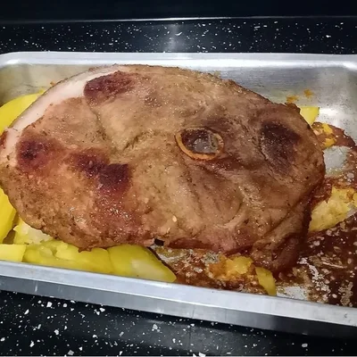 Recipe of Ham with potatoes with lemon and mustard on the DeliRec recipe website