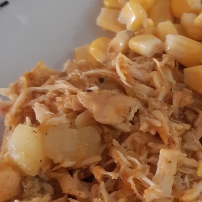 Recipe of Shredded chicken with corn on the DeliRec recipe website