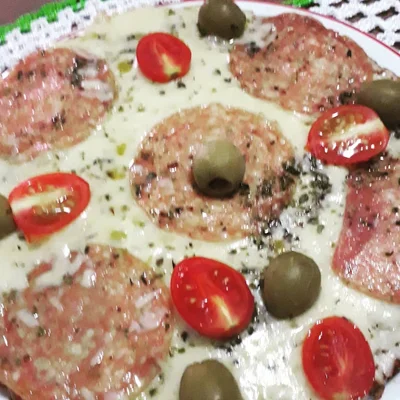 Recipe of low carb pizza on the DeliRec recipe website