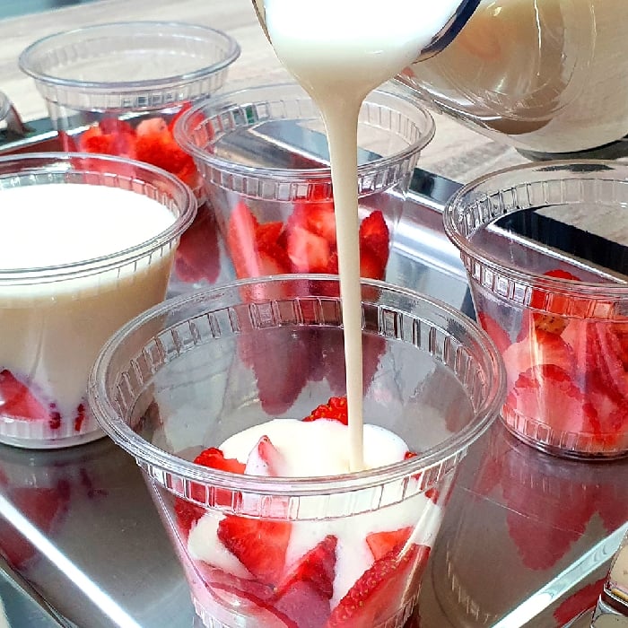 Photo of the No-bake pudding with strawberries – recipe of No-bake pudding with strawberries on DeliRec