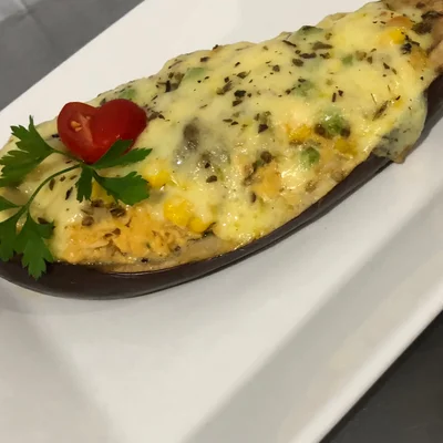 Recipe of Eggplant stuffed with chicken on the DeliRec recipe website
