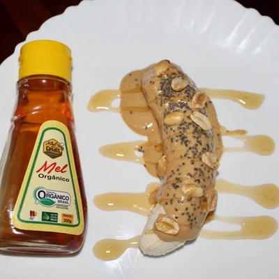 Recette de Snack spécial à la banane fini avec du miel sur le site de recettes DeliRec