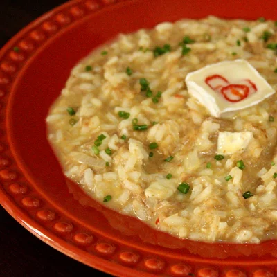 Recipe of Meat risotto with brie and pepper on the DeliRec recipe website