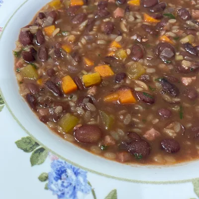 Recipe of red bean soup on the DeliRec recipe website