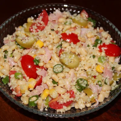 Recipe of Moroccan couscous salad with butter beans on the DeliRec recipe website