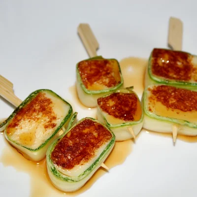 Recipe of Coalho cheese skewer with zucchini and honey on the DeliRec recipe website
