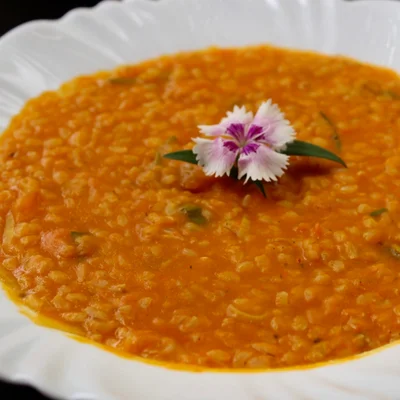 Recipe of Pumpkin risotto with leek and ginger on the DeliRec recipe website
