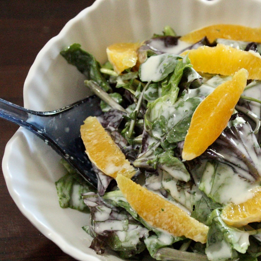 Foto da Salada de folhas com laranja  - receita de Salada de folhas com laranja  no DeliRec
