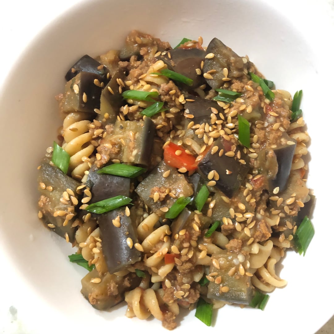 Photo of the Wholemeal Fusilli with Ground Beef and Eggplant – recipe of Wholemeal Fusilli with Ground Beef and Eggplant on DeliRec