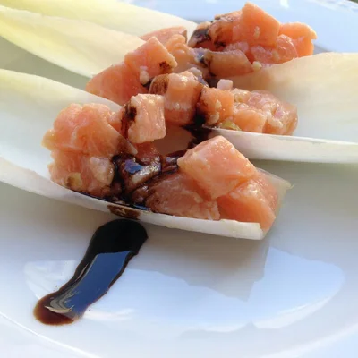 Receta de Tartar de salmón en el sitio web de recetas de DeliRec