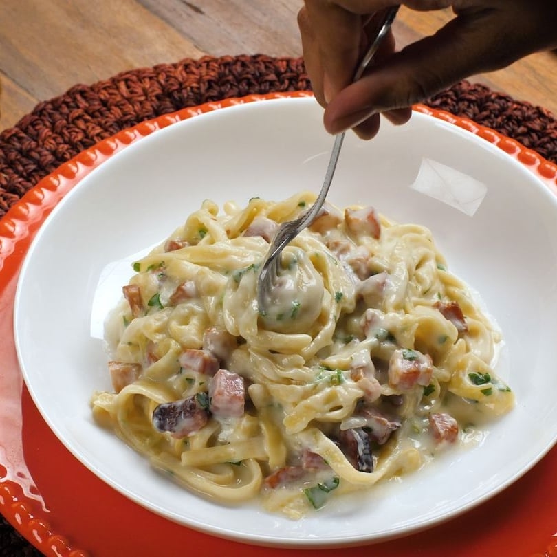 Photo of the Macaroni with white sauce and bacon – recipe of Macaroni with white sauce and bacon on DeliRec