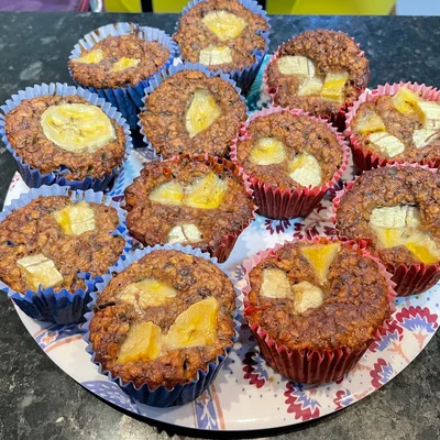 Recette de Muffins aux bananes complètes sans lactose sur le site de recettes DeliRec