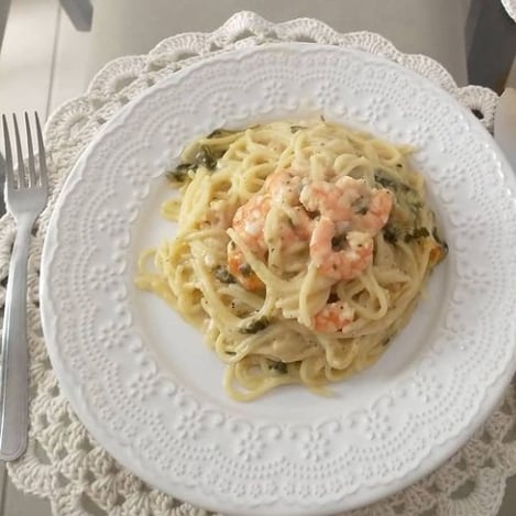 Photo of the Pasta with shrimp and cheese sauce – recipe of Pasta with shrimp and cheese sauce on DeliRec