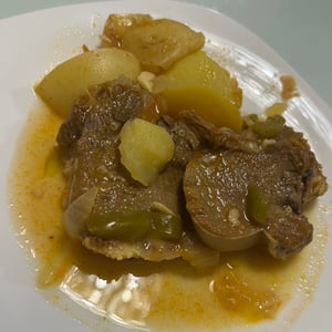 Beef tongue with potatoes