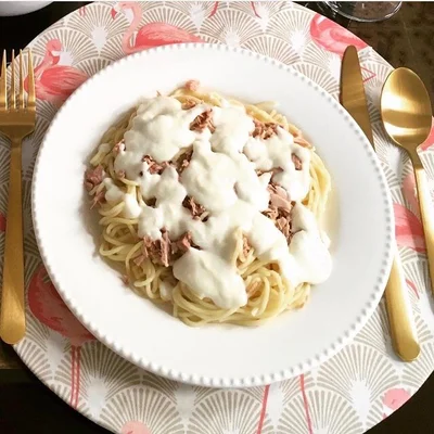 Recipe of Pasta with tuna and white sauce on the DeliRec recipe website