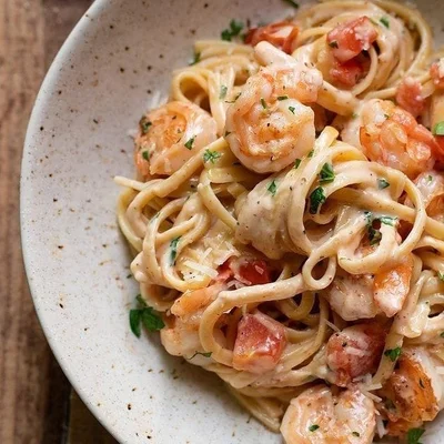 Recipe of spaghetti with shrimp on the DeliRec recipe website