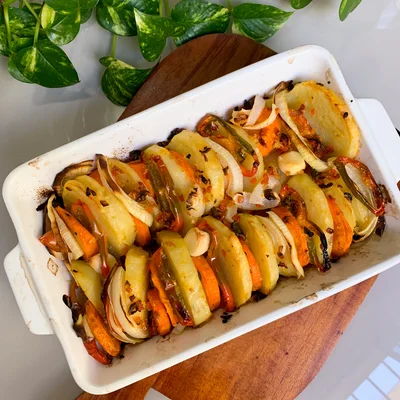 Recipe of roasted vegetables on the DeliRec recipe website
