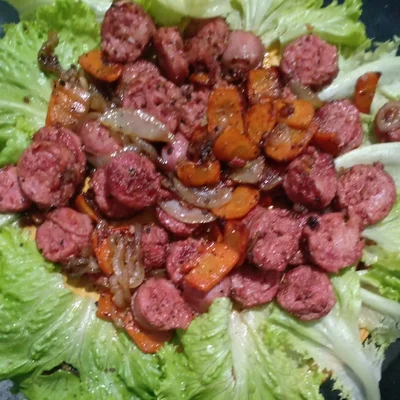 Recipe of Sausage with onion and carrot on the DeliRec recipe website