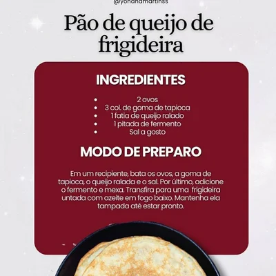Receita de Pão de queijo de frigideira  no site de receitas DeliRec