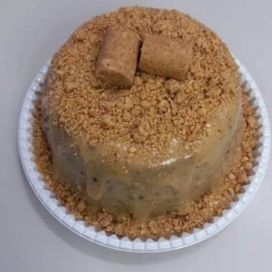 Photo of the Cake with paçoca brigadeiro filling – recipe of Cake with paçoca brigadeiro filling on DeliRec