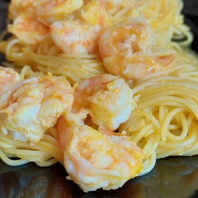Recipe of Capelline with Shrimp & Garlic with palm sauce and coconut milk. on the DeliRec recipe website