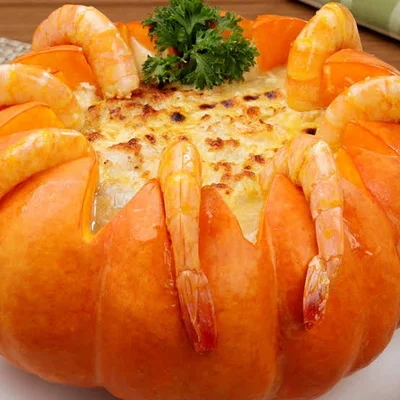 Recipe of Shrimp in the Pumpkin on the DeliRec recipe website