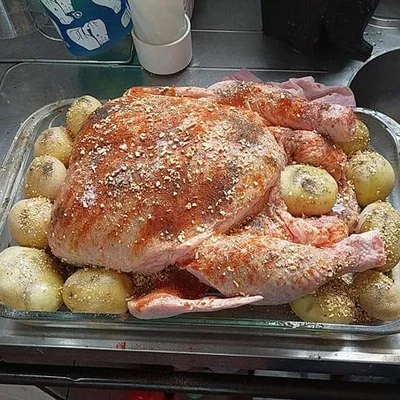 Recipe of Roast chicken with potatoes on the DeliRec recipe website
