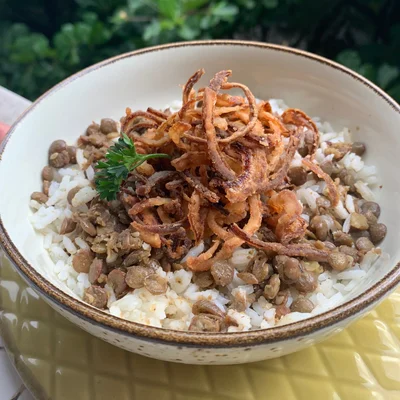 Recipe of lentil rice on the DeliRec recipe website