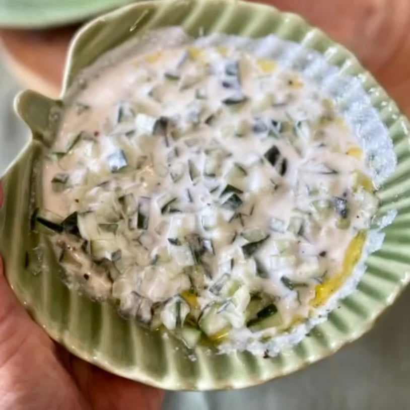 Foto da Salada de pepino, iogurte e hortelã  - receita de Salada de pepino, iogurte e hortelã  no DeliRec
