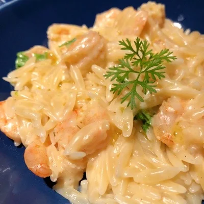 Recipe of Risoni with shrimp on the DeliRec recipe website