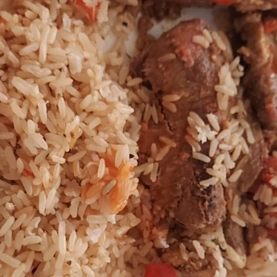 Recipe of Meat with seasoned rice on the DeliRec recipe website