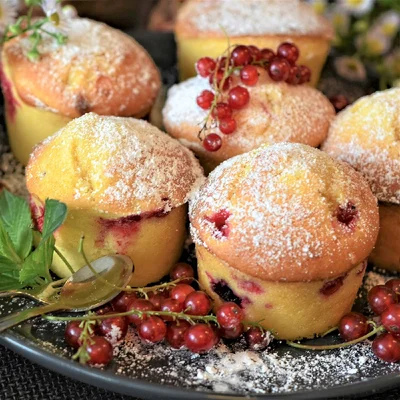 Recipe of currant muffins on the DeliRec recipe website