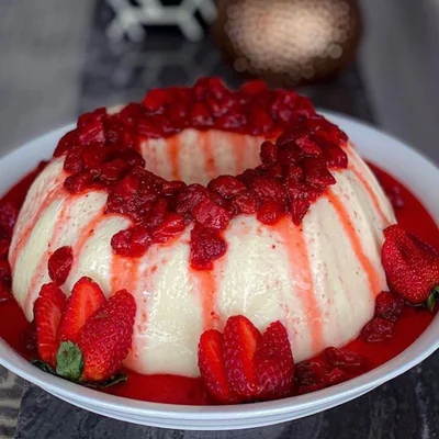 Recipe of COCONUT MANJAR WITH STRAWBERRY SAUCE on the DeliRec recipe website
