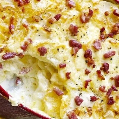 Recipe of Potato Gratin with Bacon and Broccoli on the DeliRec recipe website