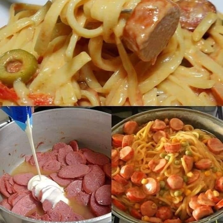 Photo of the Pasta with sausage and sour cream – recipe of Pasta with sausage and sour cream on DeliRec