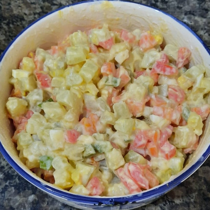 Foto da Salada de verduras com creme de leite - receita de Salada de verduras com creme de leite no DeliRec