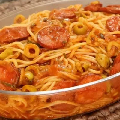 Recipe of Pasta with pepperoni on the DeliRec recipe website