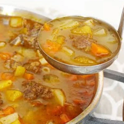 Recipe of soup with bones on the DeliRec recipe website