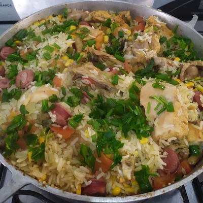 Recipe of rice with chicken on the DeliRec recipe website