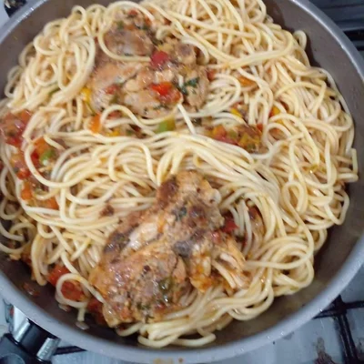 Recipe of pasta with chicken on the DeliRec recipe website