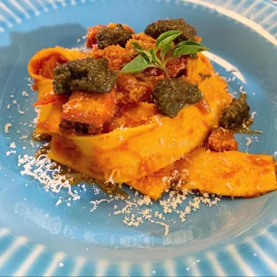 Recipe of Pappardelle all'Amatriciana on the DeliRec recipe website